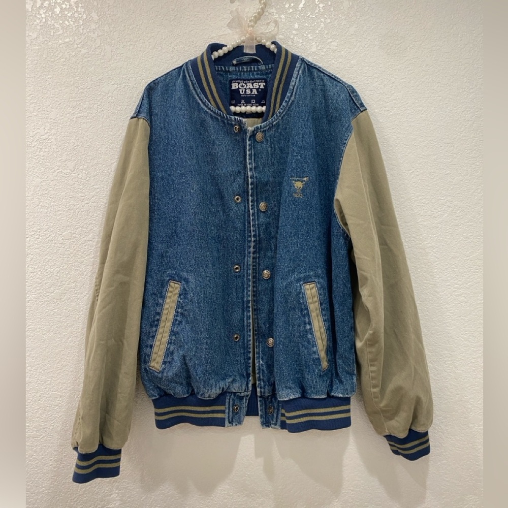 Boast USA vintage bomber denim jacket size S